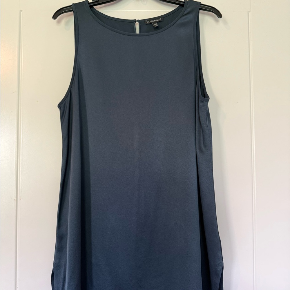Eileen Fisher Gray Tank Top with Classic Round Neckline